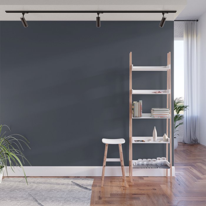 Sherwin Williams Trending Colors of 2019 Charcoal Blue (Dark Blue) SW 2739  Wall Mural by Simply_Solid_Colors_ Now_Over_4000_Essen