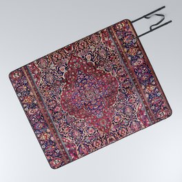 Kashan Central Persian Silk Rug Print Picnic Blanket