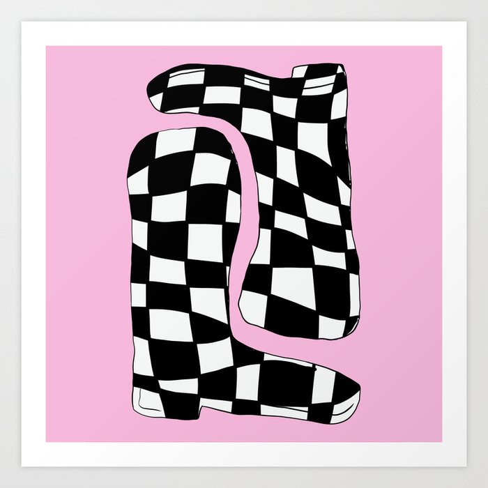 Black and white deals checkered cowboy boots