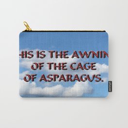 Cage of Asparagus Carry-All Pouch | Sky, Food, Typography, Digital, Comic, Funny, Clouds, Graphicdesign, Pun, Blue 
