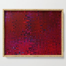 Red And Purple Abstract Painting Serving Tray