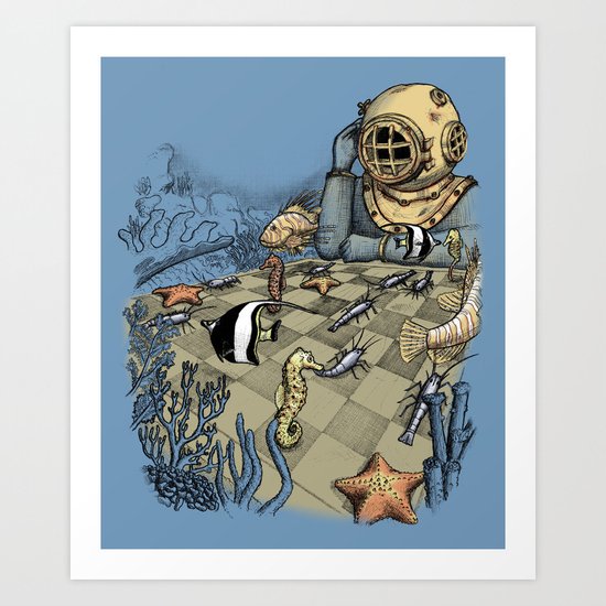 Deep Sea Chessmaster Art Print