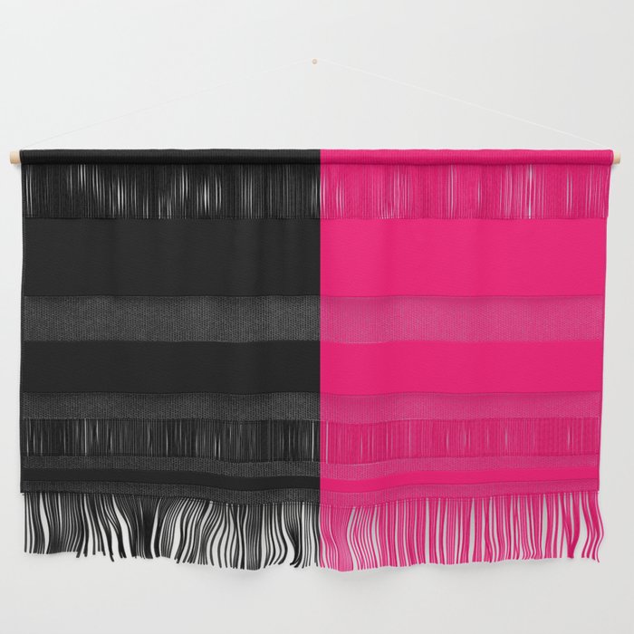 Black Bright Pink Color Block Wall Hanging