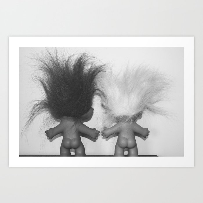 White top troll wig