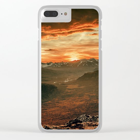 Sunset Landscape Clear iPhone Case