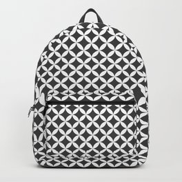 Dark Grey and White Overlapping Circles Pattern Backpack