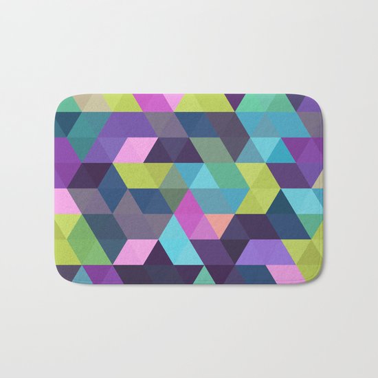 Colorful Geometric Background III Bath Mat