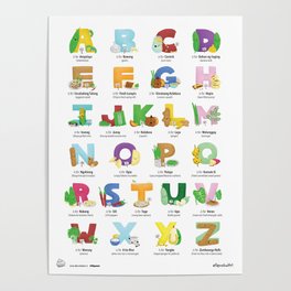 Filipino Vegetables Alphabet, Filipino English Gulay ABCs Poster