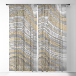 Abstract paint modern Sheer Curtain