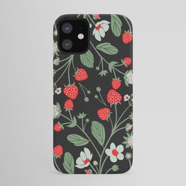 Strawberry With Flowers Pattern iPhone Case