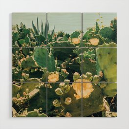 A Field of Prickly Pear Cactus Wood Wall Art