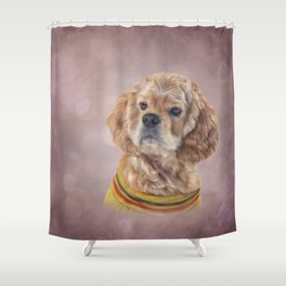 Drawing Dog breed Spaniel Shower Curtain