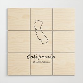 California State Minimal Map, California Map Outline Wood Wall Art