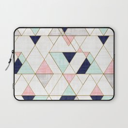 Mod Triangles - Navy Blush Mint Laptop Sleeve