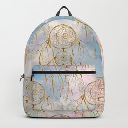 Classy Gold dreamcatcher Rainbow Clouds Sky design Backpack