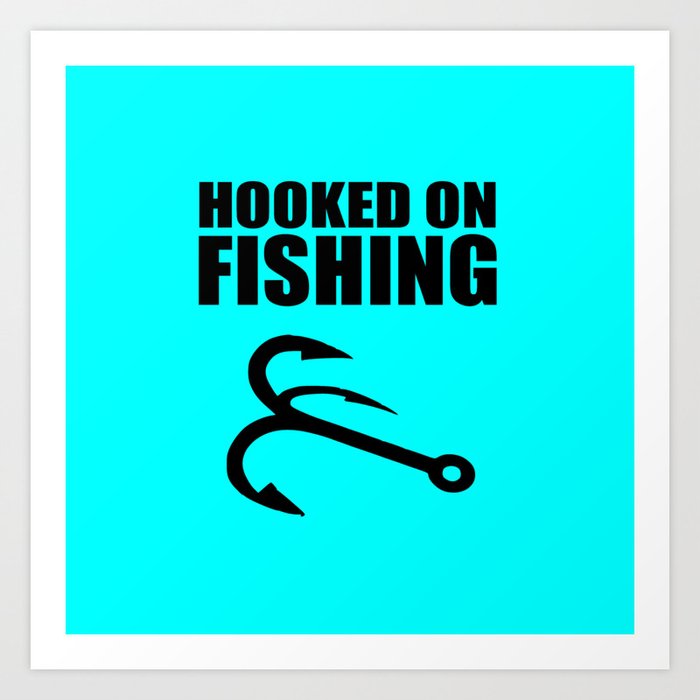 Hooked on fishing sports logo Art Print by J.A sports