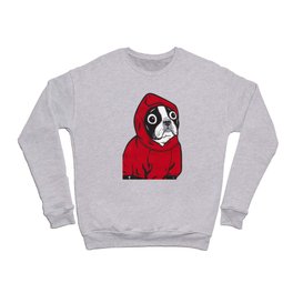 Red Hoodie Boston Terrier Crewneck Sweatshirt