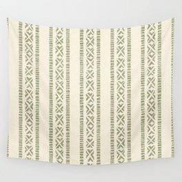 oceania vertical stripes - olive green Wall Tapestry