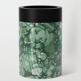 Boho marble pattern shades of green Can Cooler