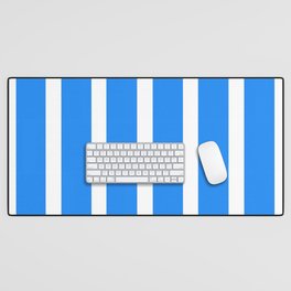 Shana - Blue Colourful Minimalistic Retro Stripe Art Design Pattern Desk Mat