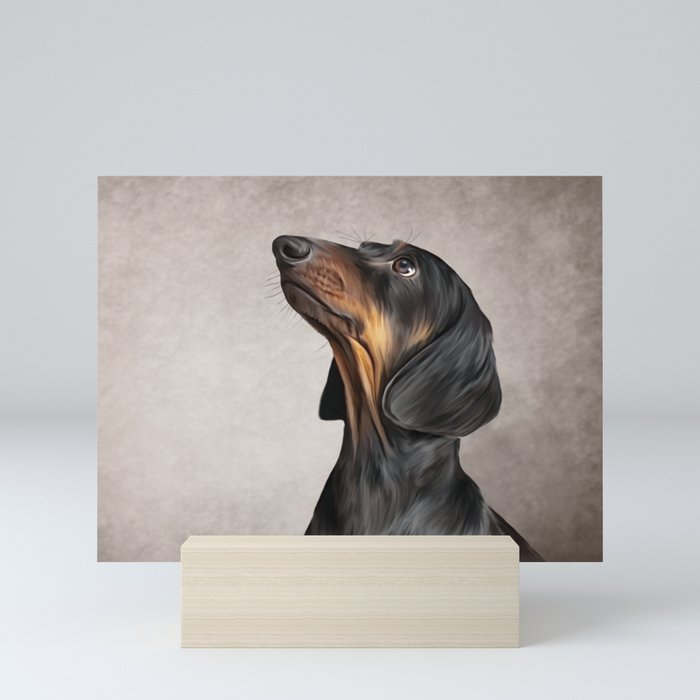 Drawing Dog breed dachshund 5 Mini Art Print