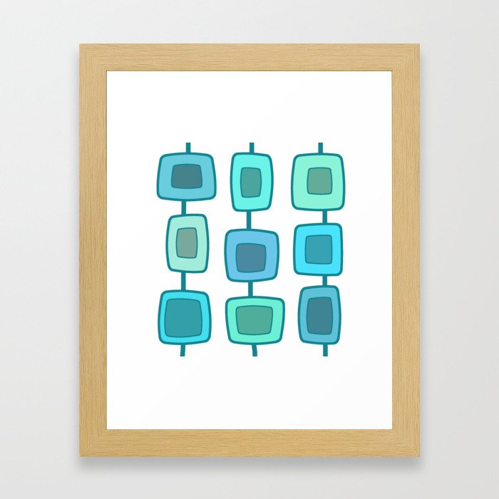 MidCentury Modern Swatches (Turquoise) Framed Art Print