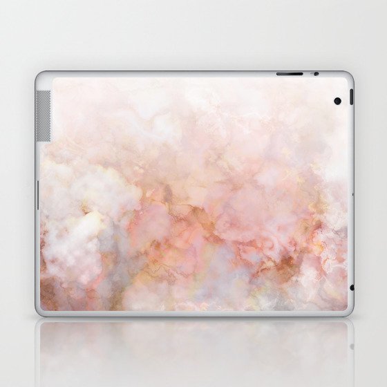 Beautiful Pink and Gold Ombre marble under snow Laptop & iPad Skin