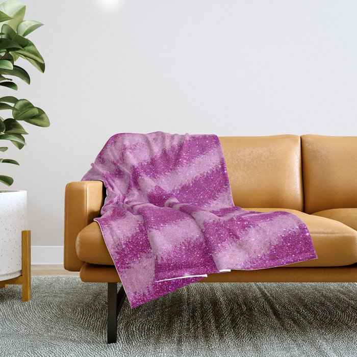 Light Purple Glitter Zebra Magic Collection Throw Blanket
