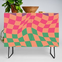 Colorful Checkerboard Pattern 2 Credenza