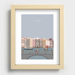 Amsterdam Travel Illustration Recessed Framed Print