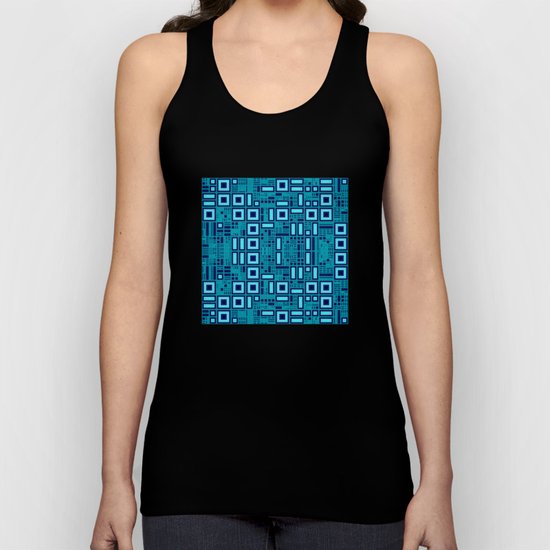 Blue digital geometric abstraction Unisex Tank Top