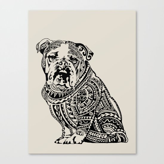 Polynesian English Bulldog Canvas Print