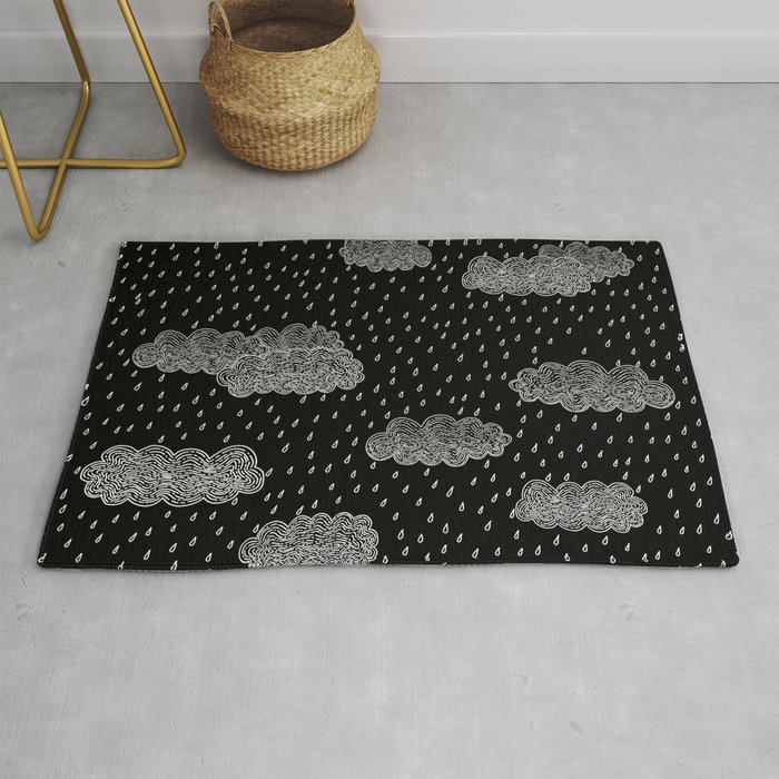 Black and Grey Storm Clouds Rug