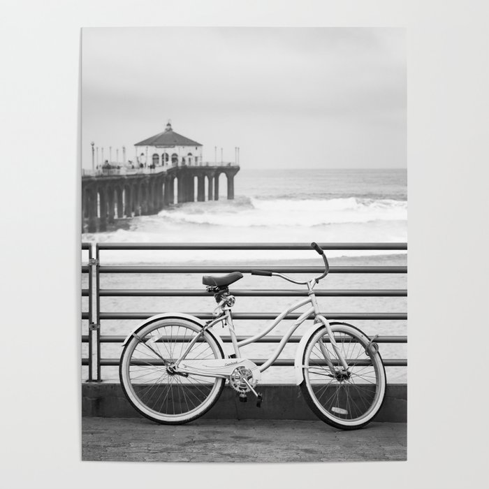 Riding Bikes on the Strand in Manhattan Beach California Poster