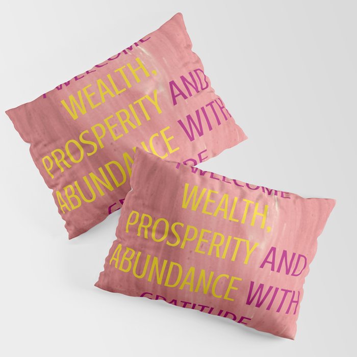 I Welcome Wealth, Prosperity And Abundance With Gratitude Pillow Sham