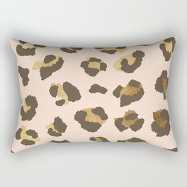beige gold animal print - leopard Rectangular Pillow