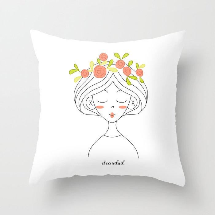 Crown of flowers Throw Pillow