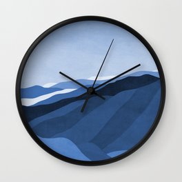 Abstract Mountain Landscape - Blue Palette Wall Clock