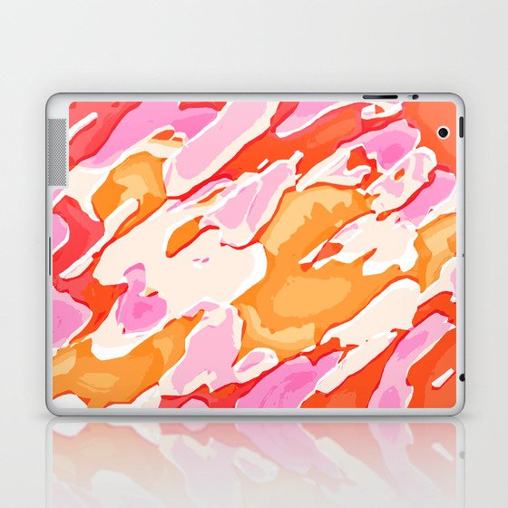 Orange Brown And Pink Camouflage Graffiti Painting Abstract