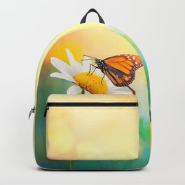 Flowers With Butterflies in the spring garden illustration Backpack