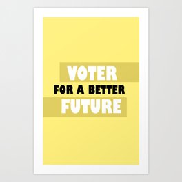 VOTE - vote typography, yellow and white Art Print