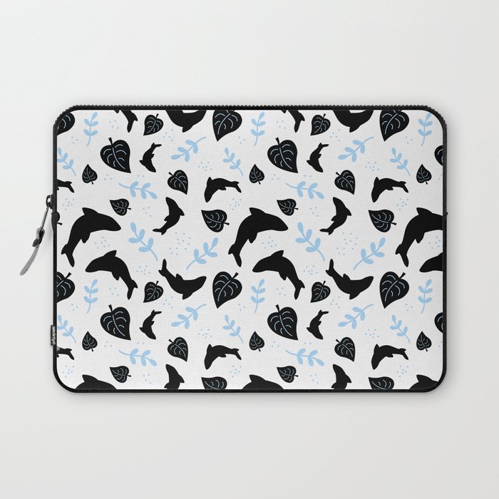 Floral Shark Pattern Laptop Sleeve