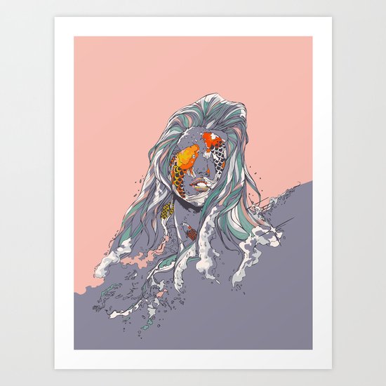 Koi and Raised Art Print