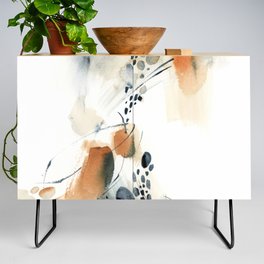 Abstract in blue and terracotta Credenza