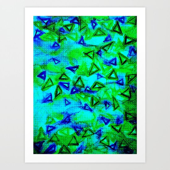 ANALOG zine - TECHNO VIBE Collaboration Piece, Bold Colorful Abstract Watercolor Painting Music Art Print