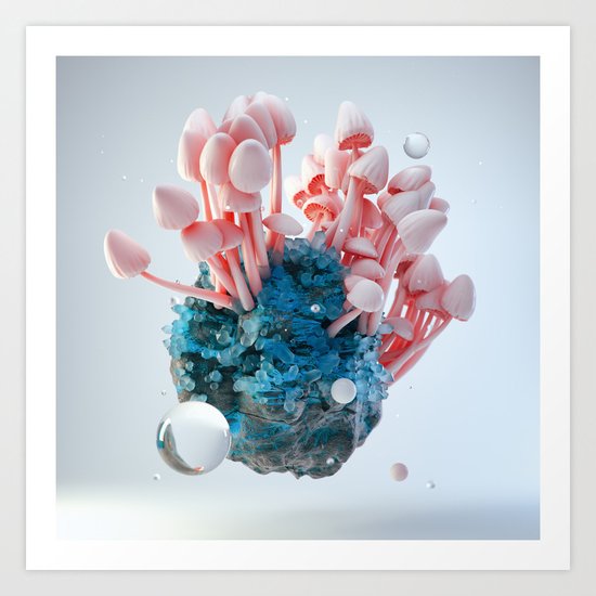 Mushroom Rock Art Print