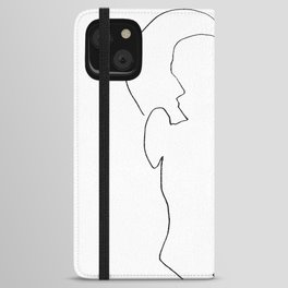 Continuous line drawing face #1 minimalist graphic iPhone Wallet Case
