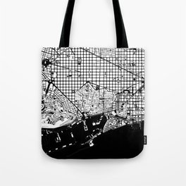 Barcelona city map black and white Tote Bag