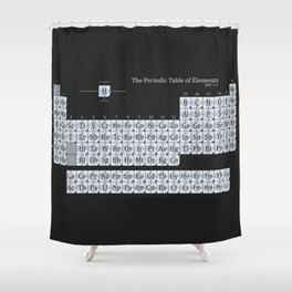 Grayscale Periodic Table of Elements Shower Curtain