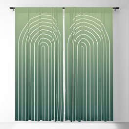 Ombre Arch XIV Green Gradient Modern Geometric Lines Blackout Curtain